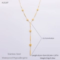 18k gold plated stainless steel Y-shaped necklace featuring butterfly charms and bars - 18K Gold Plated / Butterfly Bar Tassel Style (XL31197)