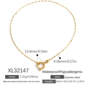 Collier thème océan en acier inoxydable doré avec chaîne étanche et fermoir à ressort - Style de Collier en Acier Inoxydable (XL32147)