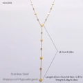 Minimalist 18k gold plated stainless steel Y-shaped lariat necklace with heart accents - 18K Gold Plated / Heart Rhinestone Y Style (XL31203)