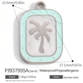 Blue enamel stainless steel palm tree pendant charm for jewelry making 11.5x17.1mm - Stainless Steel Silver Palm Blue Style (PJ93799SA)