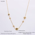 18k gold plated stainless steel necklace with black star pendant and small star charms - 18K Gold Plated / Black Gold Star Style (XL31206)