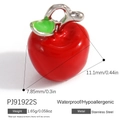 Waterproof stainless steel red apple pendant charm for DIY jewelry necklaces - Stainless Steel Red Apple Style (PJ91922S)
