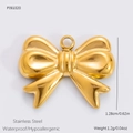 Gouden vlinderstrik hanger van gepolijst roestvrij staal voor DIY sieraden - Strik Stijl (PJ91020) / Goud
