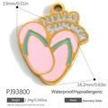 Golden heart-shaped flip-flop pendant made of waterproof stainless steel - Stainless Steel Summer Flip Flops Style (PJ93800)