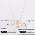 Collana a doppio strato in acciaio inossidabile dorato con pendente a spirale - Stile Onda a Spirale(XL31257) / Placcato Oro 18K