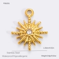 Gouden roestvrijstalen sterhanger met een fonkelende witte zirkoon, hypoallergeen - Zonnester Stijl (PJ91031) / Goud