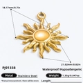 Pendentif soleil doré en acier inoxydable étanche pour la création de bijoux DIY - Style Rayon de Soleil (PJ91338) / Or