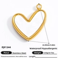 Pendentif cœur évidé doré en acier inoxydable pour la création de bijoux DIY - Style Cœur Creux (PJ91344) / Or