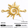 Pendentif soleil doré en acier inoxydable de 24,94 mm avec finition polie effet miroir - Style Accessoire Solaire (PJ91356) / Or