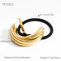 Waterproof gold triple-layer curved hair cuff with elastic band for styling - Gold Semi-Circular Three-Layer Overlaid Metal Hair Decor (FS71012)