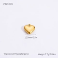Gepolijste 18k vergulde hart hanger, 12,5 mm waterdicht en hypoallergeen ontwerp - Gepolijst Minimalistisch Hart (PJ91093)