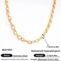 Grosse chaîne en acier inoxydable doré, plaqué or 18 carats et hypoallergénique - Collier à Maillons Torsadés Doré (XL31351)