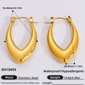 Thick U-shaped 18K gold plated stainless steel hoop earrings with hypoallergenic features - Thickened U-Hoop Style (EH15693) / 18K Gold