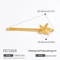 Pasador de estrella de mar en acero inoxidable dorado resistente al agua y medidas - Estilo Estrella de Mar (FS71019) / Chapado en Oro de 18K