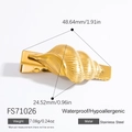 Pinza para el pelo con forma de concha en acero inoxidable bañada en oro de 18 quilates - Estilo Caracol de Mar (FS71026) / Chapado en Oro de 18K