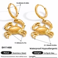 Dettaglio dimensioni e peso di 5,47g degli orecchini a granchio in acciaio inossidabile - Stile Granchio (EH11488)