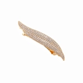 Elegante pinza para el pelo con forma de hoja dorada y pedrería brillante para peinados mujer - Dorado (E4526)