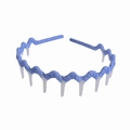 Blue wavy non-slip headband with teeth for women and kids made of fluorescent fabric - Sky Blue
