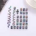 27pcs Rainbow Celtic Viking Spiral Hair Clips and Cuffs for Dreadlocks and Braids - Iridescent
