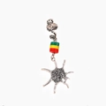 Gioiello per capelli dreadlock con ciondolo a stella e perline colorate su sfondo bianco - Clip a Spirale con Piccolo Serpente