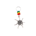 Halloween dreadlock charm with silver star pendant and green yellow red colorful beads - Star Pendent Hair Ring