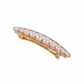 Elegant gold hair clip with gradient white pearls in a linear minimalist design - Marquise Gold