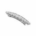 Silver spring hair clip featuring eleven graduated white pearls in a linear design - Marquise Silver