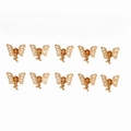 10er-Set Vintage Goldene Metall Schmetterling Haarspangen mit Hohllegierung Design - Gold (E9513)
