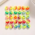 30 matte Dreadlock-Perlen mit Farbverlauf und großem Loch für DIY-Haarschmuckzöpfe - 1.2cm (30er Pack) / Zufällige Mischfarben