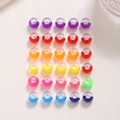 DIY bunte Acrylperlen mit großen Löchern und zweifarbigen Bonbonfarben für Schmuck - 30er Set (1,2 cm) / Zufällige Mischfarben