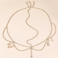 Elegante cadena de pelo bohemia dorada con flecos de diamantes para decoración del cabello - Dorado (C1102)