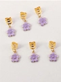 Anneaux de tresse dorés avec pendentifs tulipe violets pour tresses africaines - Style Fleur Violette