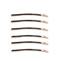 Set of 6 minimalist black and rose gold barrette hair clips for long hair - Short Black (E6525)
