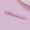 Minimalist matte pink metal hair clip for women with premium frosted finish texture - Pink