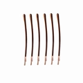 Set of 6 minimalist dark brown tortoiseshell long barrette hair clips for women - Short Coffee (O3409)