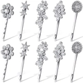 Sparkling silver hair clip set with rhinestones and pearls featuring star and flower shapes - Silver Style