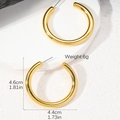 Detailed view of large C-shaped gold earrings showing 4.6cm height and 6g weight specs - Gold (4.4cm)