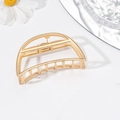 Pinza per capelli minimalista in lega dorata con elegante design a luna a forma di D - Oro