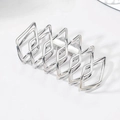 Zilveren metalen haarklem met geometrisch hol ontwerp en hoogglans spiegelafwerking - Zilver