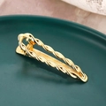 Goldene zweilagig gedrehte Metall-Haarklammer mit geometrischer Wassertropfenform - Gold