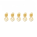 Cinq anneaux de tresse spirale dorés avec pendentifs carrés pour coiffure dreadlock - Style Carré