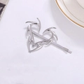 Silver metallic hair clip with a gothic thorn heart design on a clean white background - Silver Left (C6205)