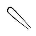 Minimalist black U-shaped hair pin for women with a glossy finish for daily styling - Black