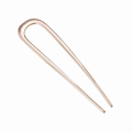 Minimalist U-shaped metal hairpin in rose gold finish for daily hair styling - Rose Gold