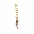 Golden crocodile spiral hair clip with sparkling rhinestones for braided hairstyles - Medium Coil Style (5018611381282)