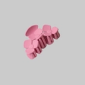 Matte pink flower hair claw clip with three 3D petals and strong grip spring - Pink
