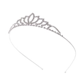 Cerchietto corona da sposa in argento a forma di cuore con strass bianchi brillanti - Argento