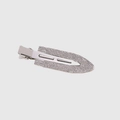 Glinsterende zilveren eendenbek haarklem met witte steentjes voor zijdelingse styling - Zilver (C3301)