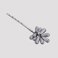 Barrette à cheveux vintage avec perles gris foncé au design de grappe élégant - Gris (E8115)