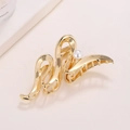 Elegante molletta per capelli in metallo dorato con perla per acconciature folte - Oro